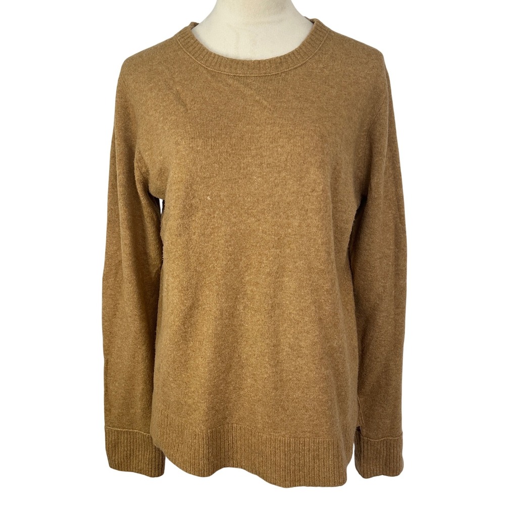 J.Crew Crewneck Sweater Wool‎ Blend Soft Knit Pullover Casual Tan Brown Women XL